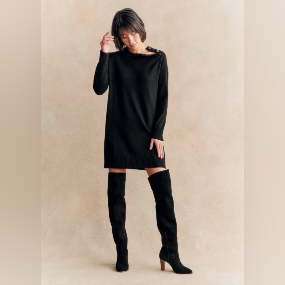 Sezane Mathie Dress Black - Size XS
